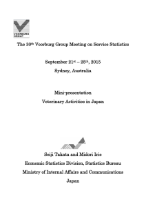 The 30 Voorburg Group Meeting on Service Statistics September 21