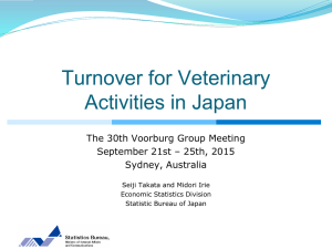 Turnover for Veterinary Activities in Japan The 30th Voorburg Group Meeting