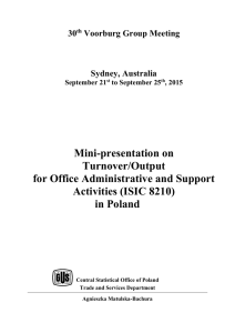 Mini-presentation on Turnover/Output for Office Administrative and Support Activities (ISIC 8210)