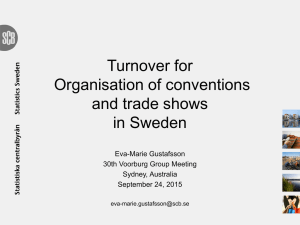 Turnover for Organisation of conventions and trade shows in Sweden