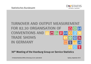Turnover and Output measurement FOR 82.30 Organisation of Conventions and Trade Shows