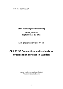 CPA 82.30 Convention and trade show organisation services in Sweden