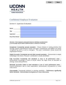 Confidential Employee Evaluation  Section II - Supervisor Evaluation Save