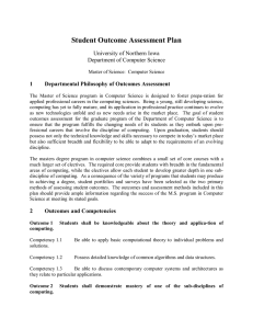 Student Outcome Assessment Plan University of Northern Iowa  Department of Computer Science  1 