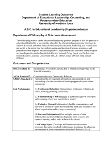 Student Learning Outcomes Department of Educational Leadership, Counseling, and Postsecondary Education