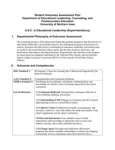 Student Outcomes Assessment Plan Department of Educational Leadership, Counseling, and Postsecondary Education