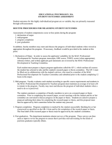 EDUCATIONAL PSYCHOLOGY, MA STUDENT OUTCOMES ASSESSMENT