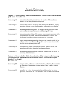 University of Northern Iowa Outcomes for Student Teaching