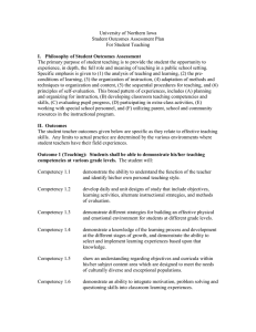 University of Northern Iowa Student Outcomes Assessment Plan For Student Teaching