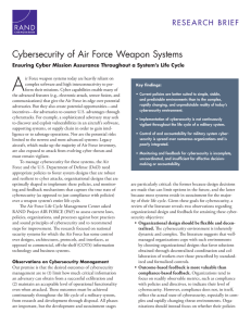 A Cybersecurity of Air Force Weapon Systems