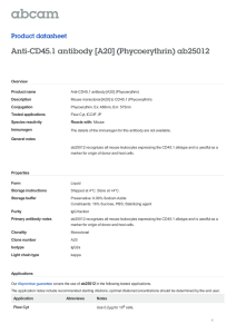 Anti-CD45.1 antibody [A20] (Phycoerythrin) ab25012 Product datasheet Overview Product name