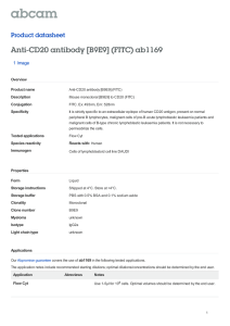 Anti-CD20 antibody [B9E9] (FITC) ab1169 Product datasheet 1 Image Overview