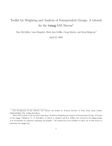 Toolkit for Weighting and Analysis of Nonequivalent Groups: A tutorial 1