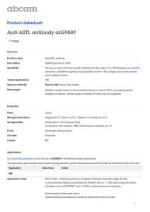 Anti-ASTL antibody ab59889 Product datasheet 1 Image Overview