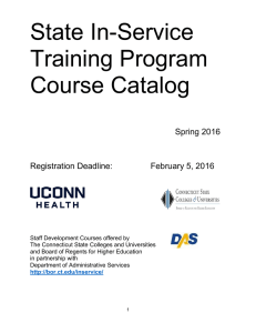 State In-Service Training Program Course Catalog