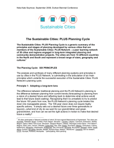 The Sustainable Cities: PLUS Planning Cycle