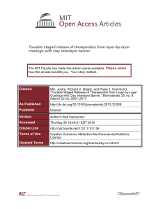 Tunable staged release of therapeutics from layer-by-layer Please share