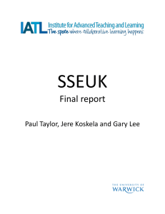 SSEUK Final report Paul Taylor, Jere Koskela and Gary Lee