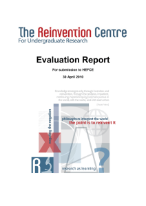 Evaluation Report For submission to HEFCE 30 April 2010