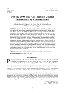 Did the 2003 Tax Act Increase Capital Investments by Corporations?