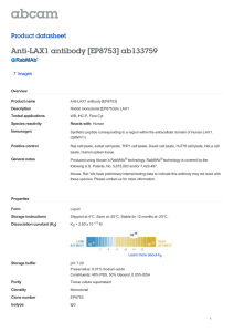 Anti-LAX1 antibody [EP8753] ab133759 Product datasheet 7 Images Overview