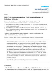 sustainability Life-Cycle Assessment and the Environmental Impact of Buildings: A Review