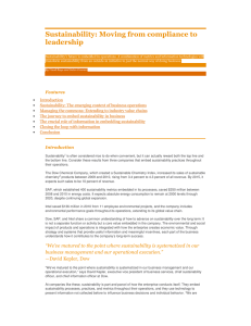 Sustainability: Moving from compliance to leadership