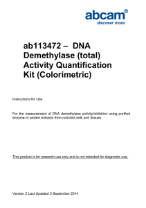 ab113472 –  DNA Demethylase (total) Activity Quantification Kit (Colorimetric)