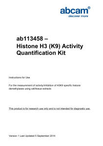 ab113458 – Histone H3 (K9) Activity Quantification Kit