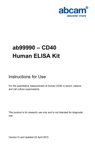 ab99990 – CD40 Human ELISA Kit Instructions for Use