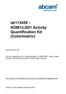 ab113459 – KDM1/LSD1 Activity Quantification Kit (Colorimetric)