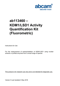 ab113460 – KDM1/LSD1 Activity Quantification Kit (Fluorometric)