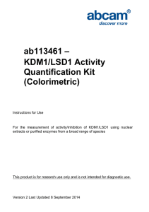 ab113461 – KDM1/LSD1 Activity Quantification Kit (Colorimetric)
