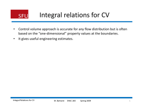 Integral relations for CV