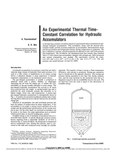 An Experimental Thermal Time- Constant Correlation for Hydraulic Accumulators