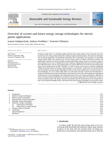 Overview of current and future energy storage technologies for electric