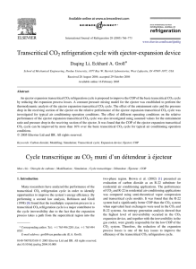 Transcritical CO refrigeration cycle with ejector-expansion device Daqing Li, Eckhard A. Groll* 2