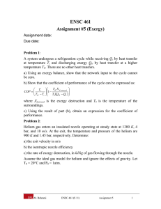ENSC 461 Assignment #5 (Exergy)