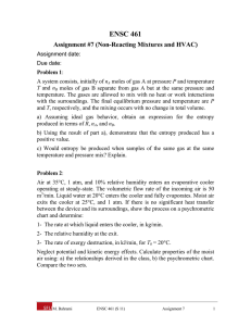ENSC 461 Assignment #7 (Non-Reacting Mixtures and HVAC)