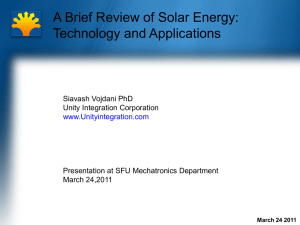A Brief Review of Solar Energy: Technology and Applications