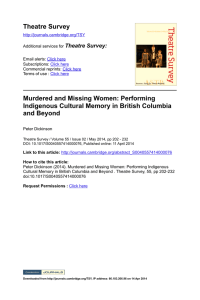 Theatre Survey Murdered and Missing Women: Performing and Beyond