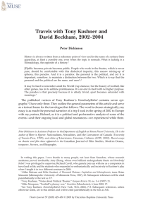 Travels with Tony Kushner and David Beckham, 2002–2004 / 429 Peter Dickinson