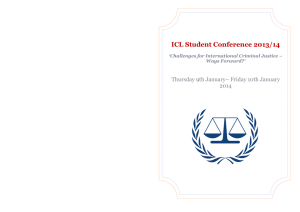 ICL Student Conference 2013/14  Thursday 9th January– Friday 10th January 2014