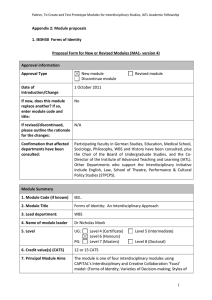 Appendix 2: Module proposals 1. IB3H30  Forms of Identity