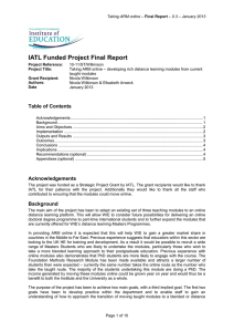 IATL Funded Project Final Report