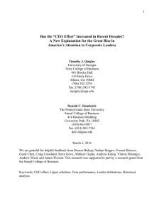 Has the “CEO Effect” Increased in Recent Decades?