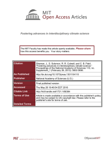 Fostering advances in interdisciplinary climate science Please share
