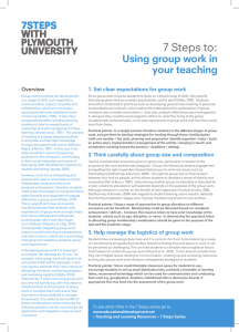 7 Steps to: Using group work in your teaching