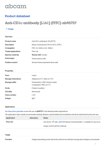 Anti-CD1c antibody [L161] (FITC) ab95757 Product datasheet 1 Image Overview