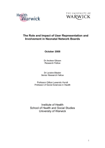 The Role and Impact of User Representation and October 2008